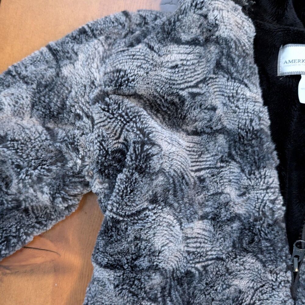 American Widgeon Coat Girls 7 Faux Fur Hooded Fleece Zip Jacket Warm Winter - Picture 4 of 6